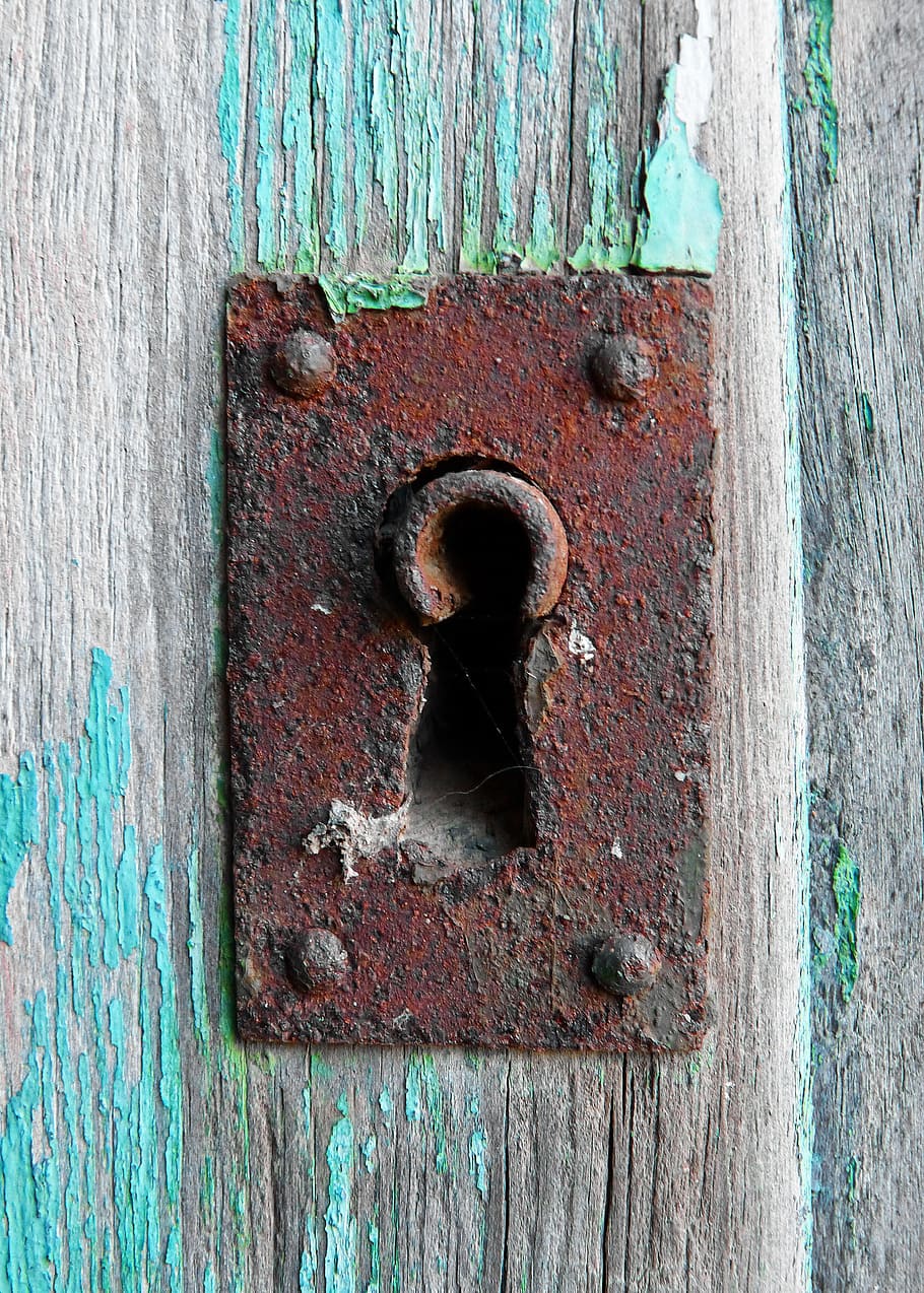 Lock, Oxide, Iron, Wood, Old House, door, wood - material, weathered