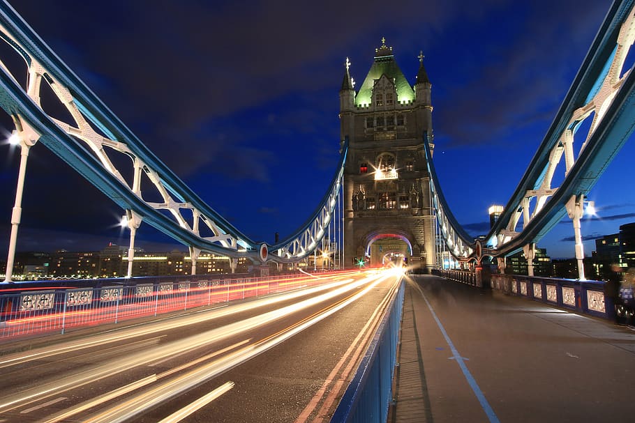 time lapsed photography of brown concrete bridge, architecture HD wallpaper