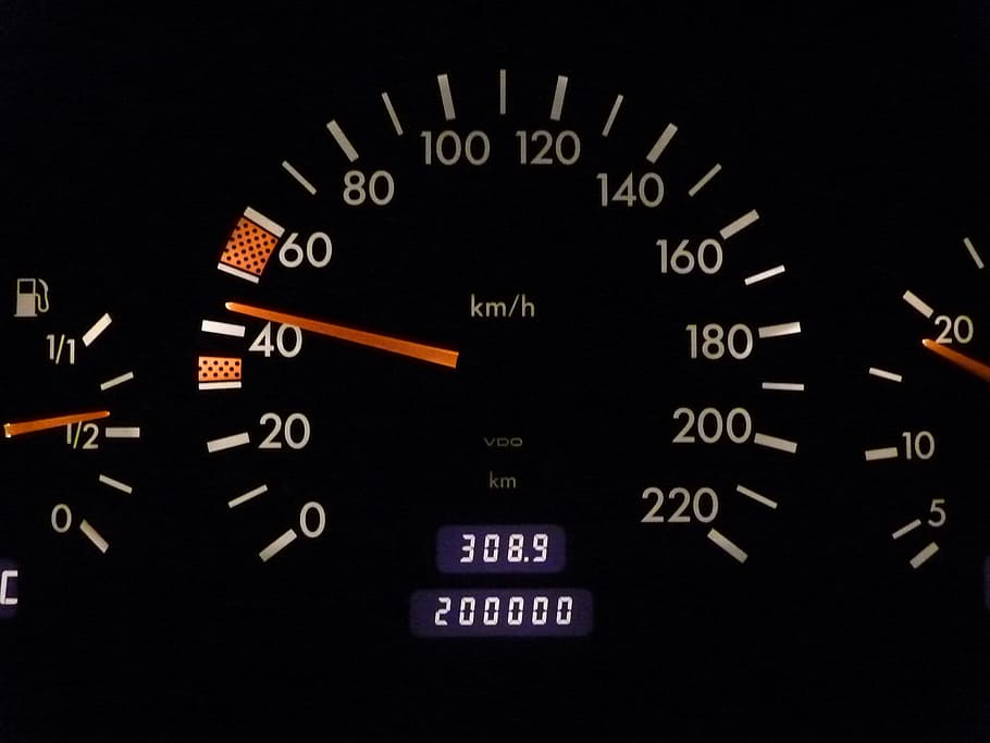 speedometer at 308.9, Mileage, kilometer display, auto, vehicle HD wallpaper