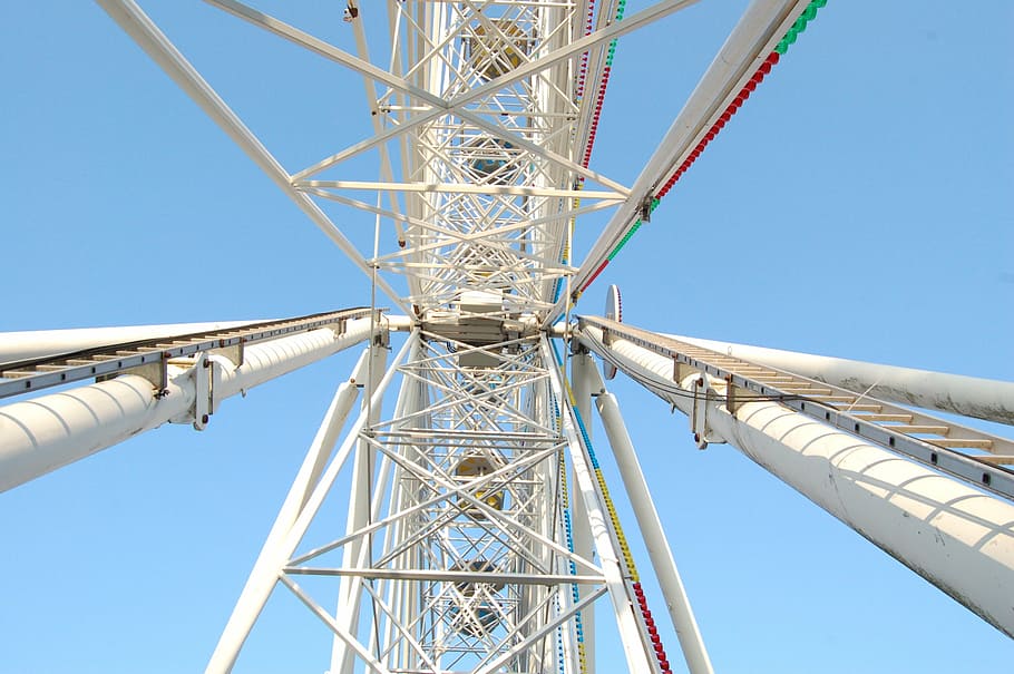pilgrimage, attraction, adrenaline, round, sky, metal, architecture HD wallpaper