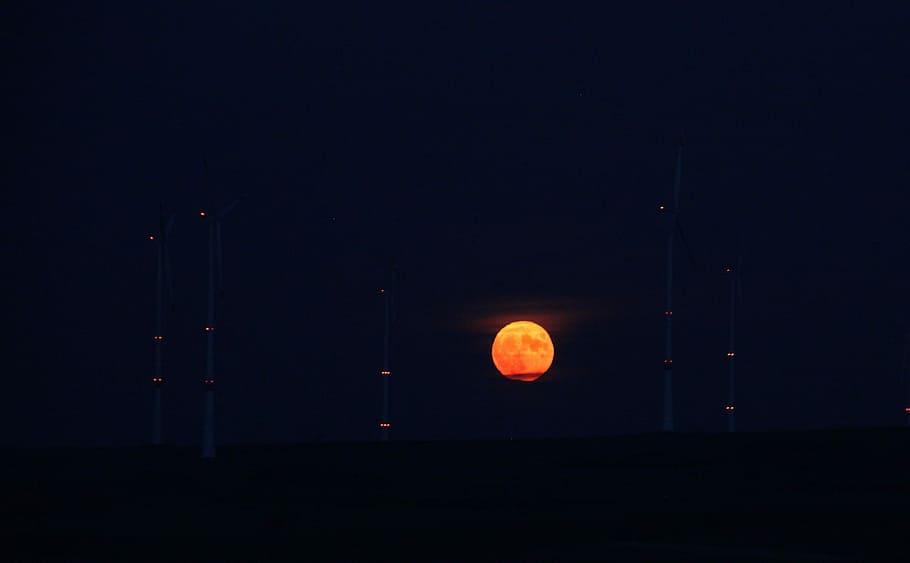 Full Moon, Red Moon, night, dark, sky, dusk, illuminated, no people HD wallpaper