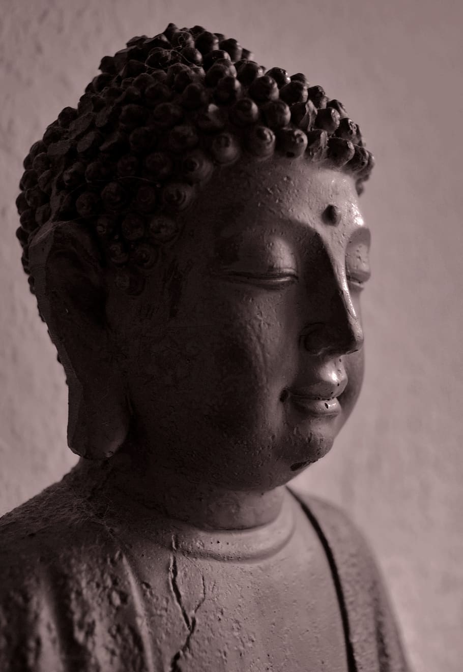 buddha, statue, bust, half profile, sculpture, buddhism, figure HD wallpaper
