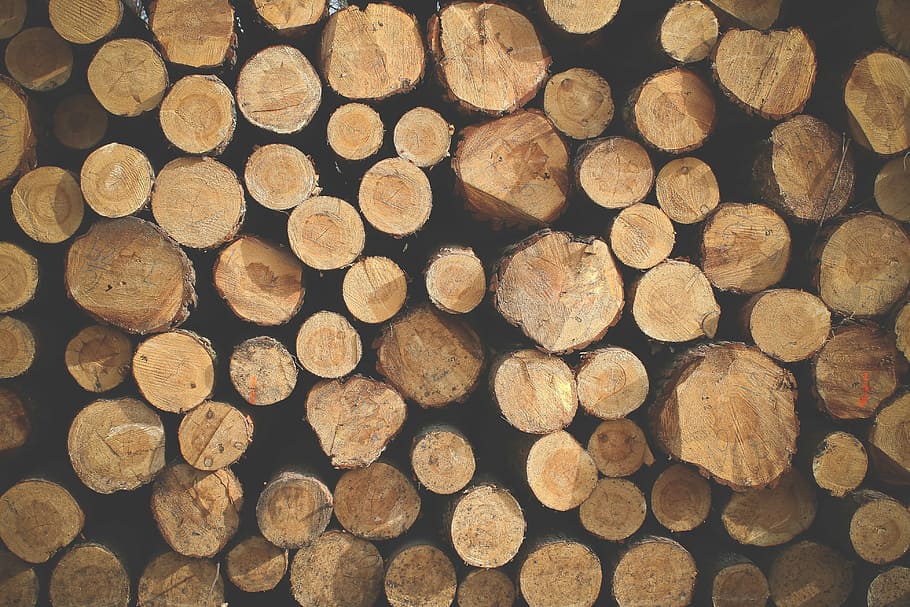 Pile of Wood, wood - Material, stack, brown, backgrounds, firewood, HD wallpaper