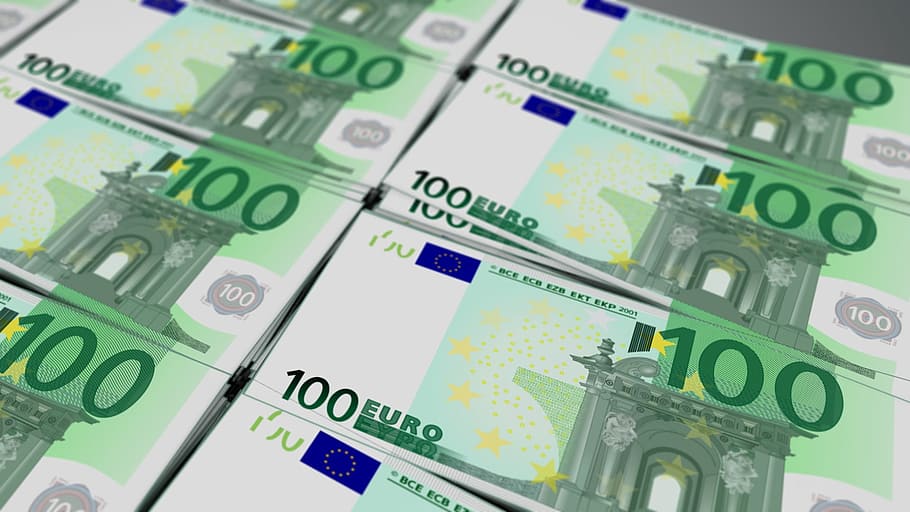 euro, bill, currency, hundred, cash, business, money, finance