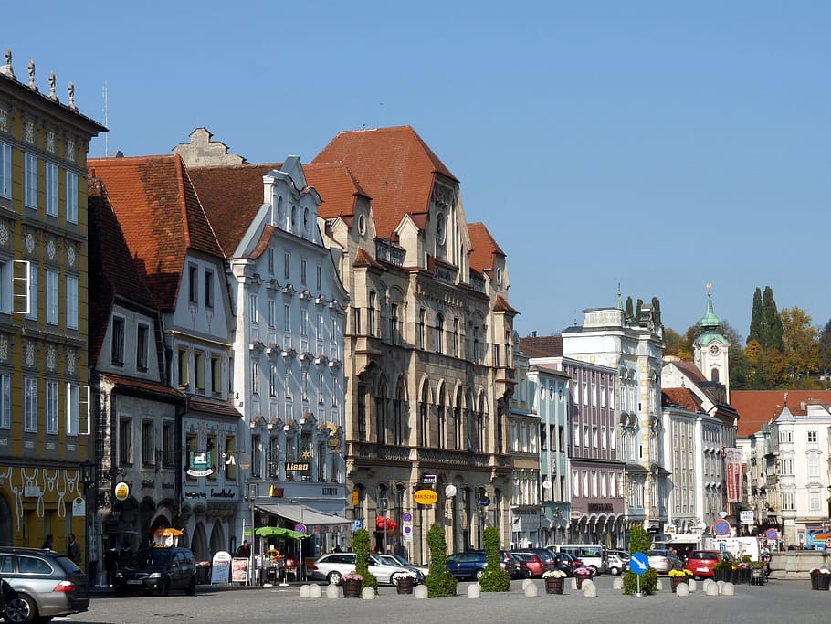 steyr, town square, upper austria, architecture, building exterior HD wallpaper