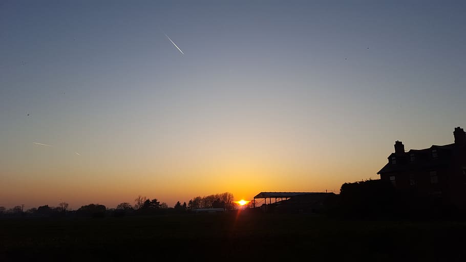 skyscape, sunset, summer, evening, gradient, nature, landscape HD wallpaper