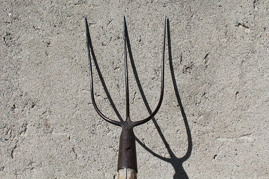 pitchfork, gallows, agricultural tool, agriculture, tips, trident