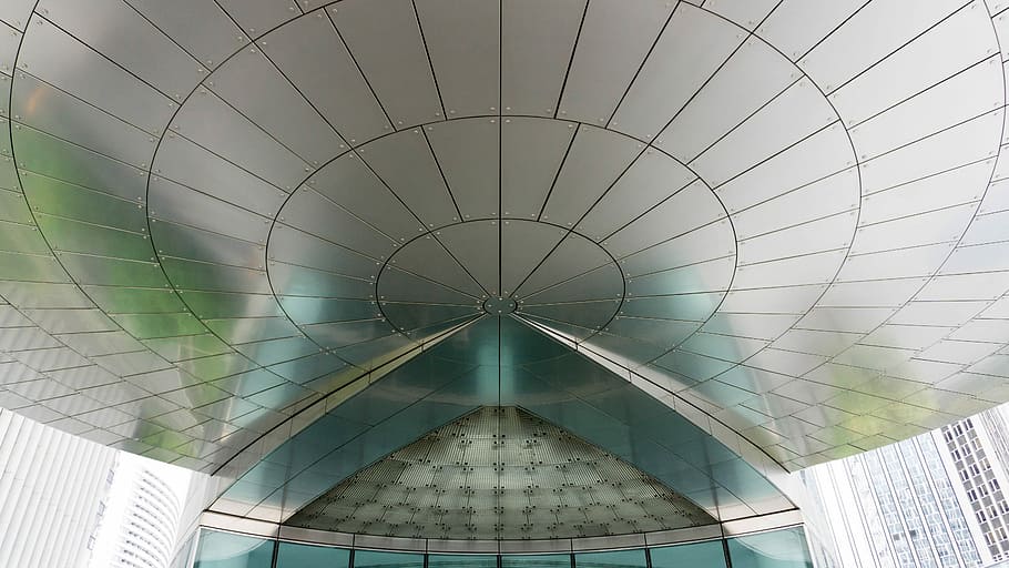 La Défense, Paris, ceiling of architectural building, architecture, HD wallpaper