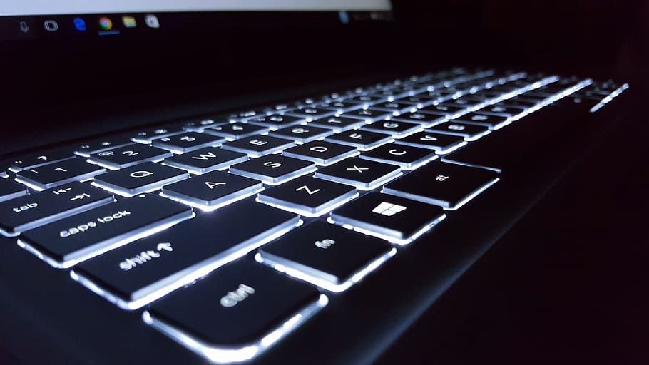 turned-on black laptop computer, macbook, apple, technology HD wallpaper
