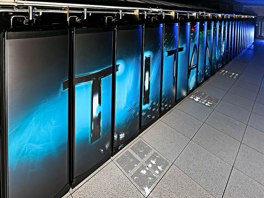 gray Titan wall print, titan 3, super computer, large, fast, computations, HD wallpaper