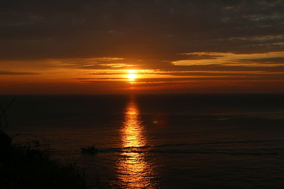 sunrise, sea, sunset, sky, water, scenics - nature, tranquility HD wallpaper