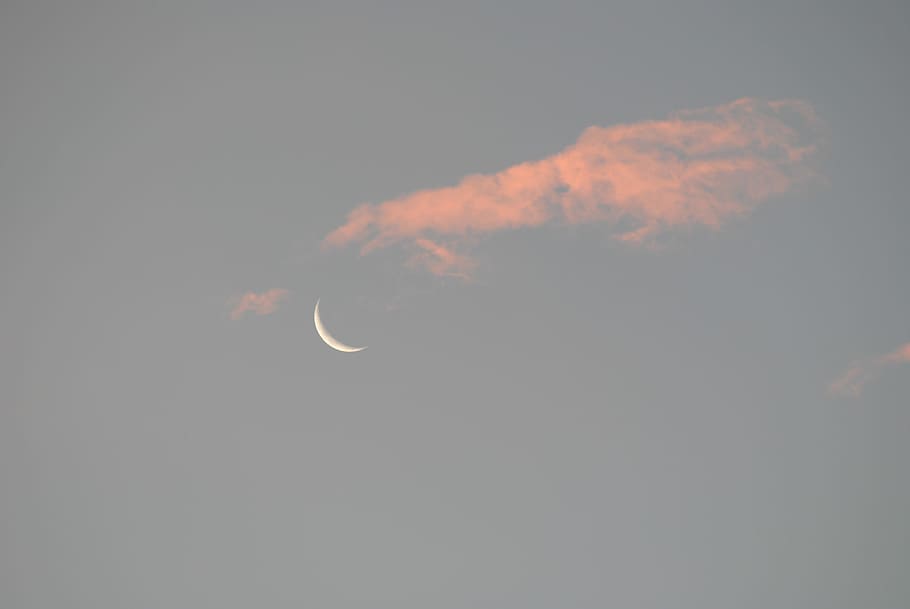moon covered by clouds at daytime, lunar, sky, moonlight, cloud - sky HD wallpaper