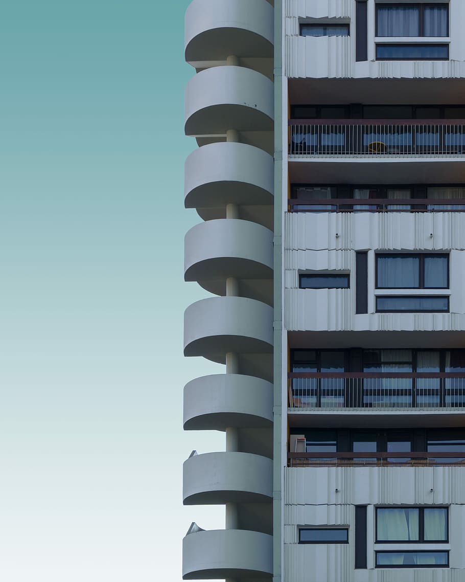 white building at daytime, spiral staircase of building, architecture HD wallpaper
