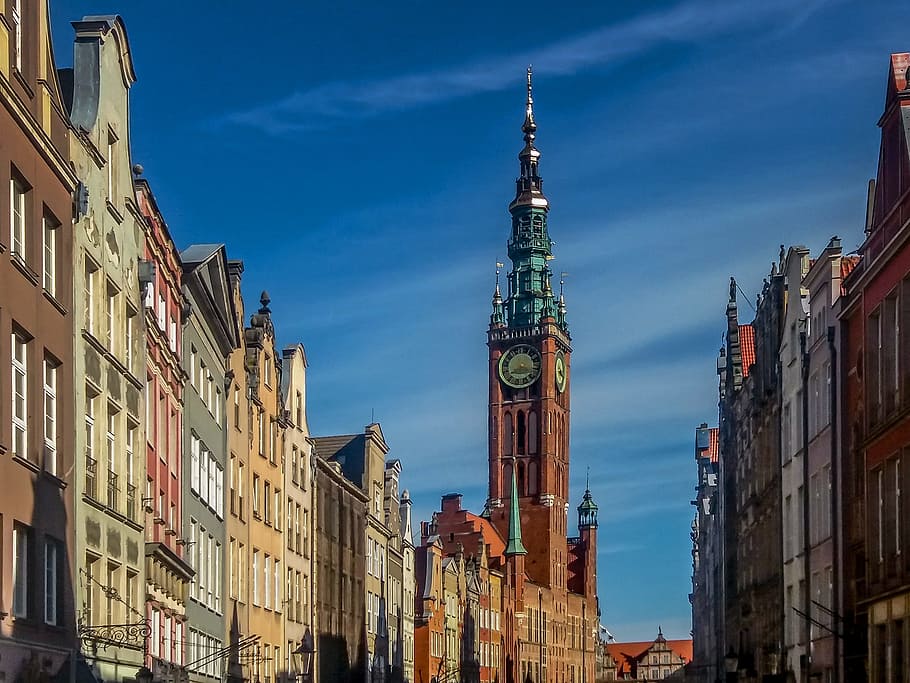 gdańsk, the town hall, the museum, old town, the market, long market, HD wallpaper