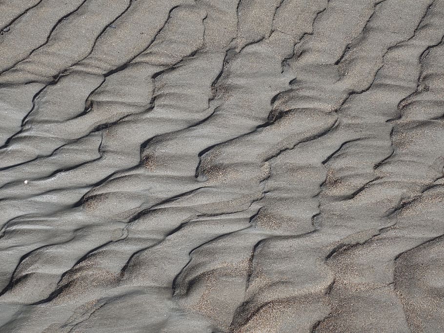 sand, traces of water, flow traces, pattern, regularly, full frame, HD wallpaper