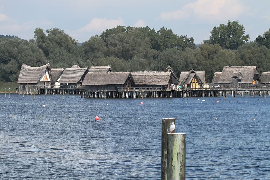 Stilt Houses, Lake Constance, stilt buildings, wooden dwellings, HD wallpaper