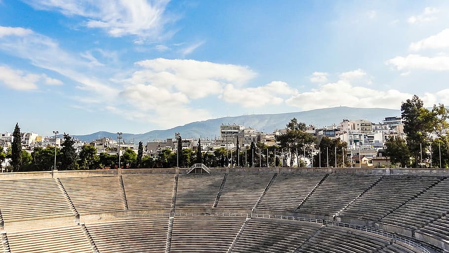 Greece, Athens, Lines, Olympic Stadium, stage, olympics, shadows HD wallpaper