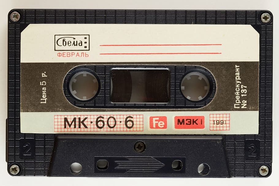 black MK.60.6 cassette, music, audio, magnetic foil, magnetic tape, HD wallpaper