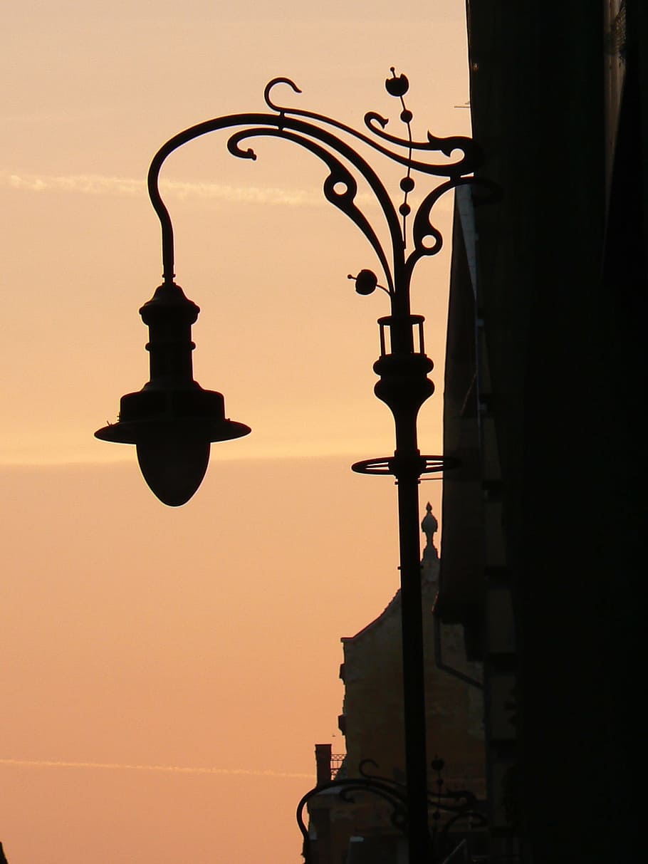budapest, hungary, sunset, streetlamp, architecture, city, building, HD wallpaper