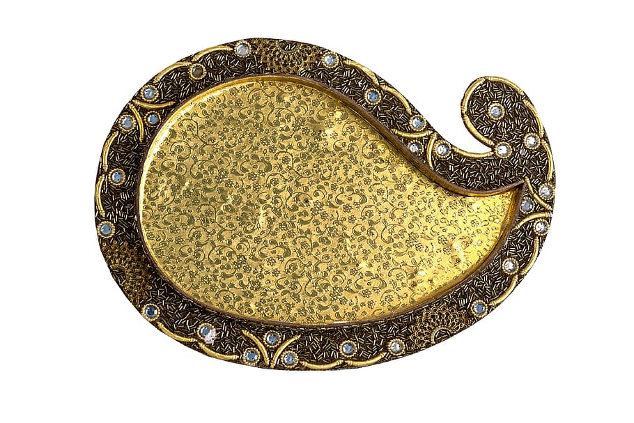clear gemstone encrusted gold-colored accessory, Decorative HD wallpaper