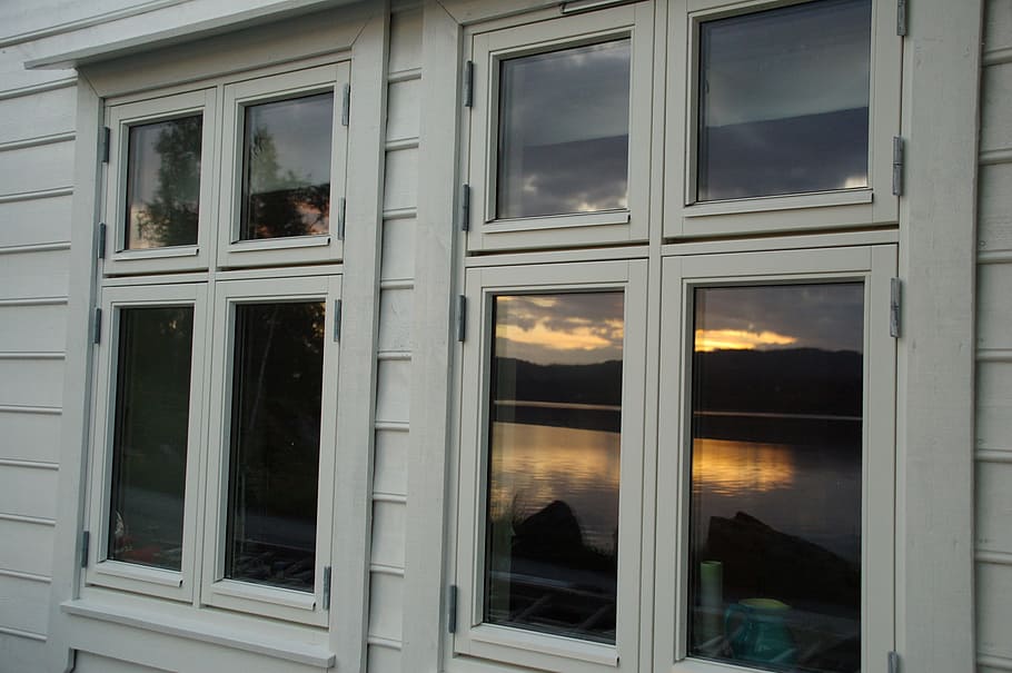 Window, Sunset, Reflection, Sea, glass - material, building exterior HD wallpaper