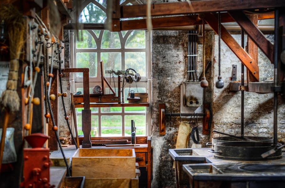 multicolored building interior at daytime, mill, workshop, milling HD wallpaper