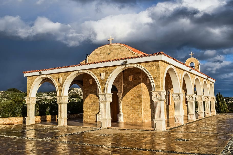 cyprus, ayia napa, ayios epifanios, church, orthodox, architecture, HD wallpaper
