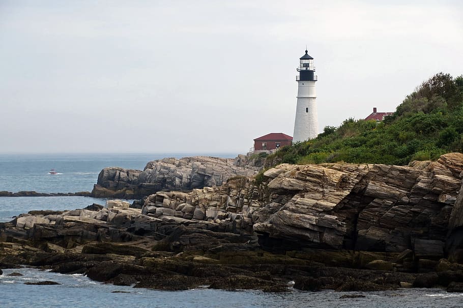 Lighthouse, Beacon, Warning, Shore, navigation, tower, landmark HD wallpaper