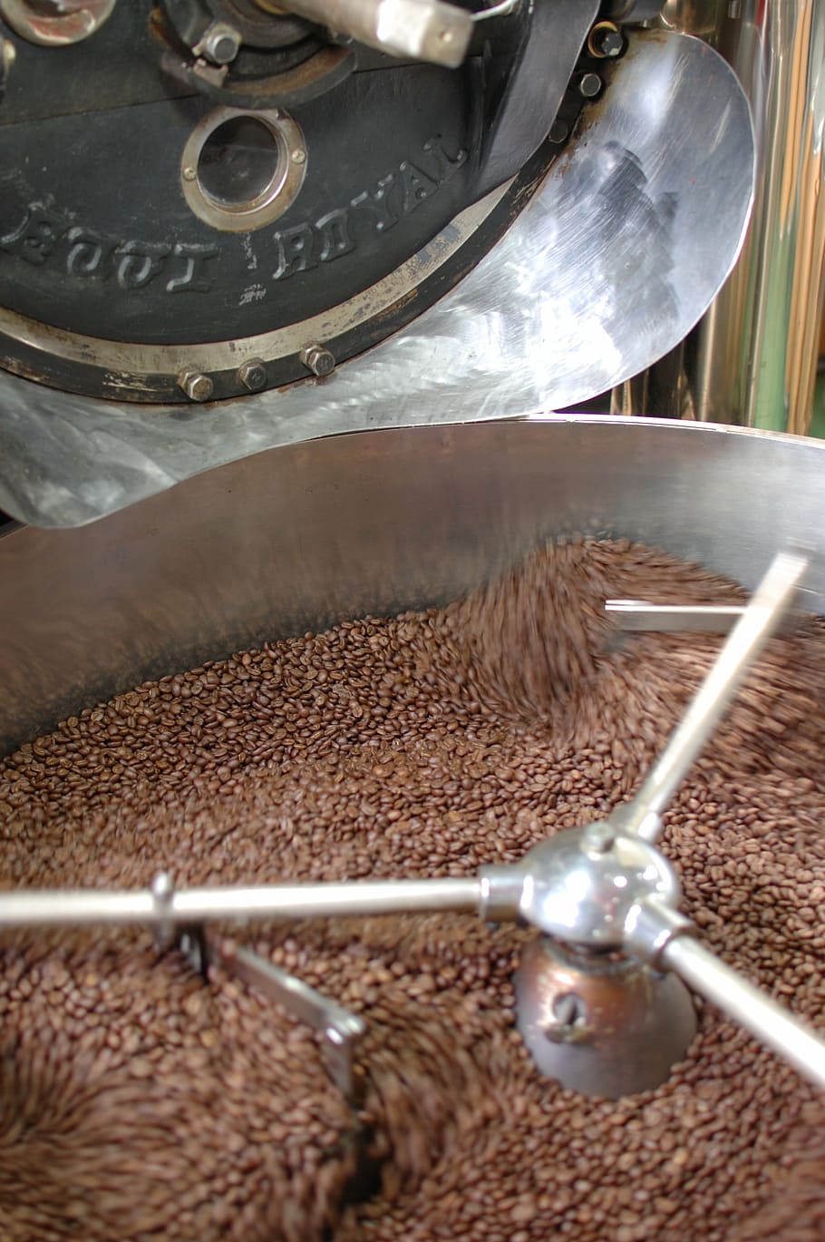 coffee, roasting, bean, grilled, food and drink, indoors, machinery HD wallpaper