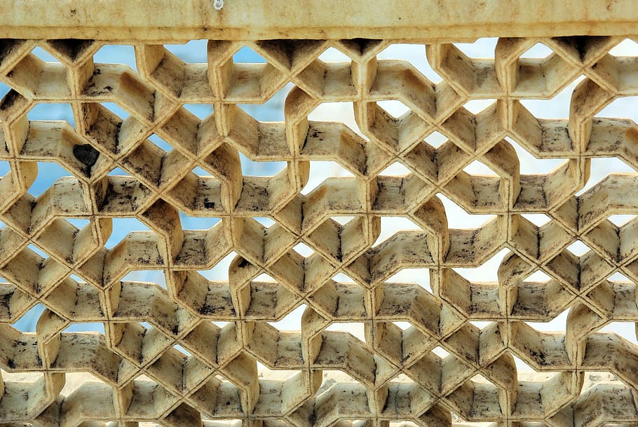 india, amber, palace, ceiling, decoration, openwork, pierre HD wallpaper