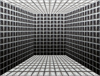 gray painted room, Space, Glass Blocks, Background, abstract HD wallpaper