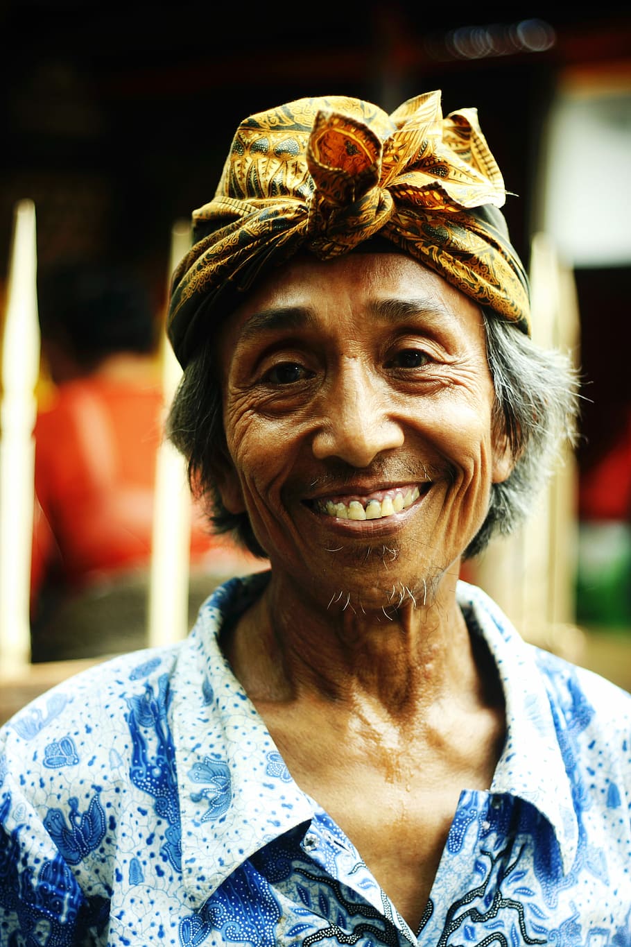 Pekak, man smiling, male, old, elderly, hat, portrait, headshot HD wallpaper