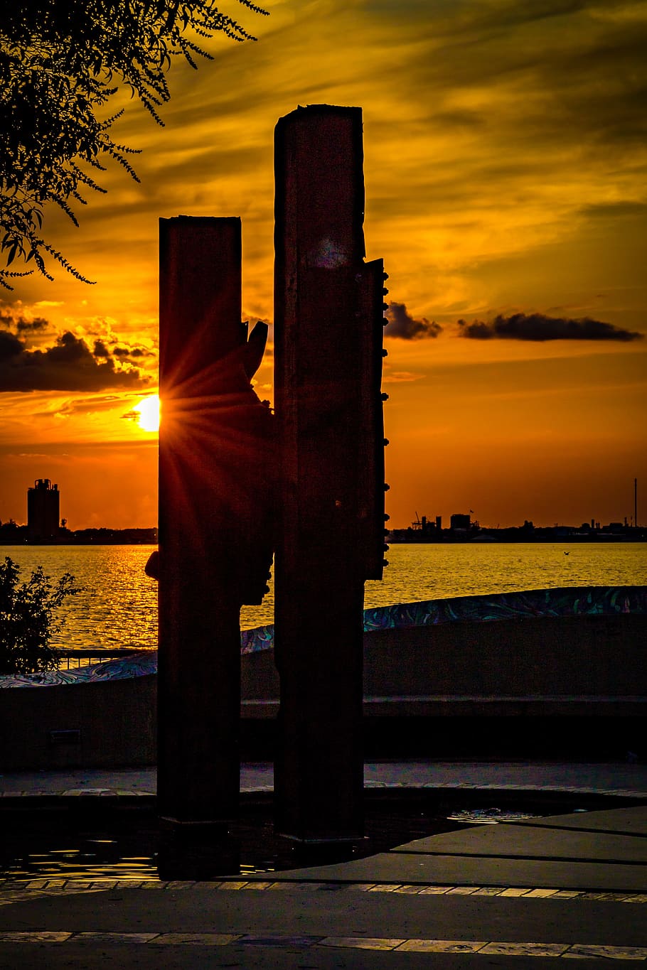 sunset, orange, water, scenic, sky, orange color, cloud - sky HD wallpaper