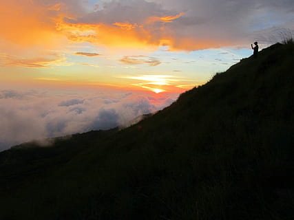 Bibble, agastopia, erinaceous, nature, sunset, mountain, silhouette HD wallpaper