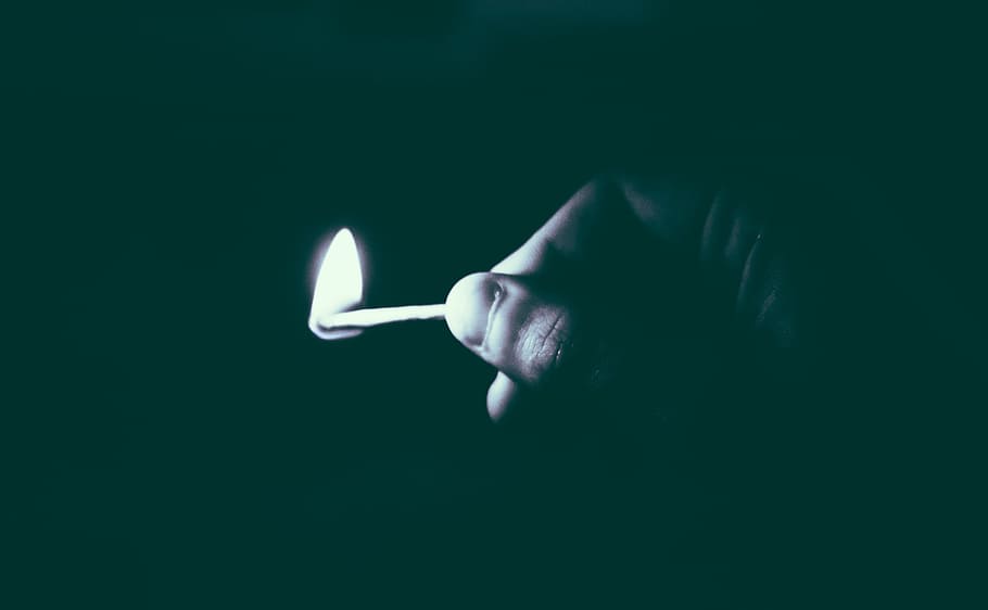 fire, dark, night, spark, light, match, people, human hand HD wallpaper