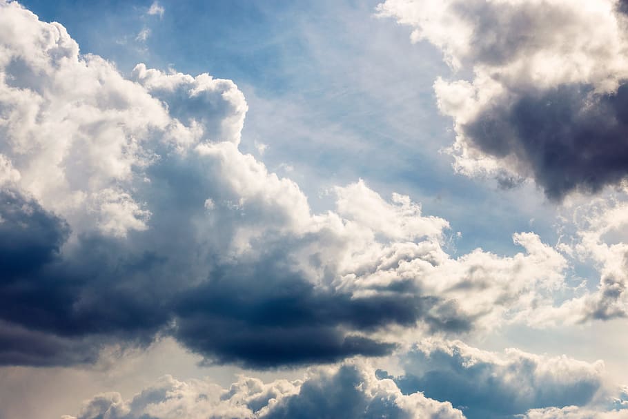 Clouds, Sky, Blue, Yellow, Storm, the sky, backgrounds, nature HD wallpaper