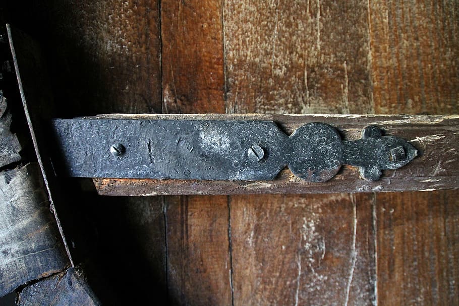 hinge, old, door, wood, metal, rusty, vintage, antique, aged HD wallpaper