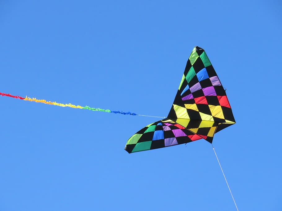 dragon, flying object, wind, sky, steering dragon, kite flying HD wallpaper