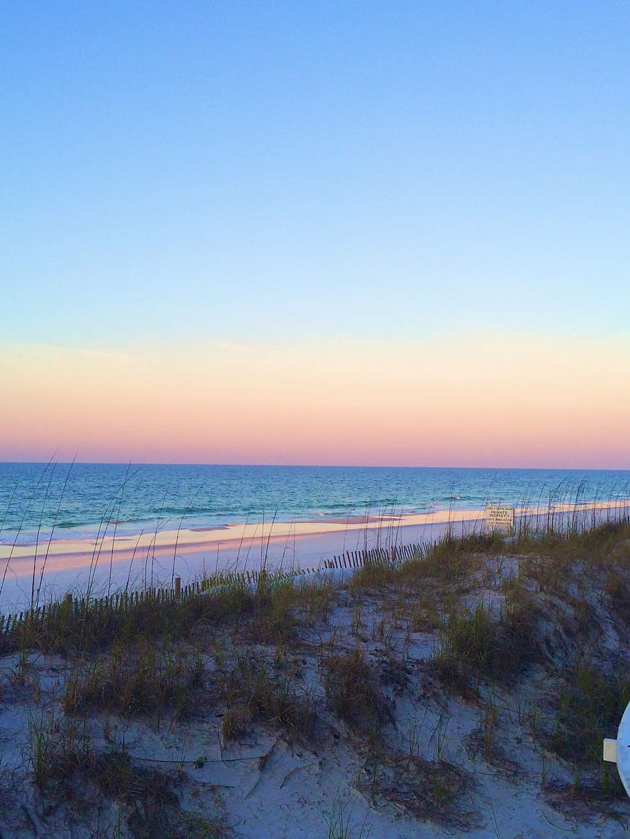 sunset, sunrise, beach, ocean, water, sand, destine, florida HD wallpaper