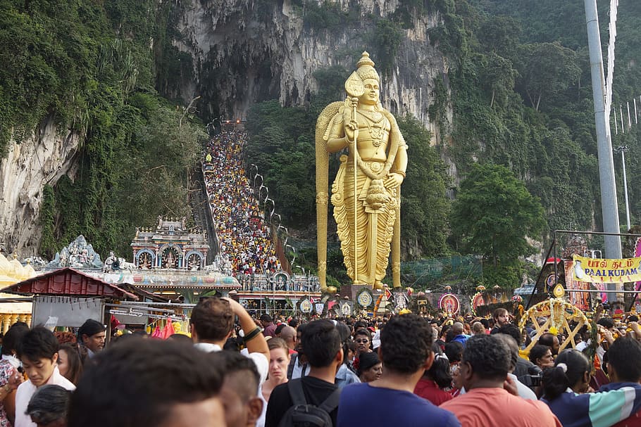 statue, lord murugan, thaipusam festival, batu caves, malaysia