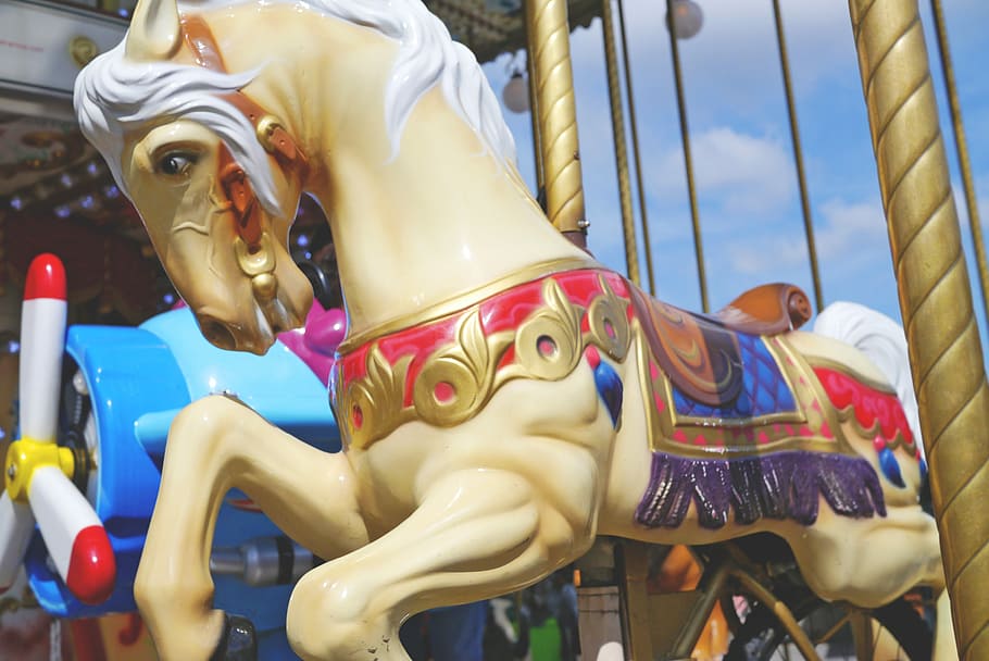Carousel, Horse, Fair, Fun, Children, colorful, paris, gallop HD wallpaper