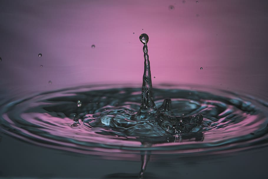 water, drip, close, liquid, drop of water, hochspringender high drop HD wallpaper