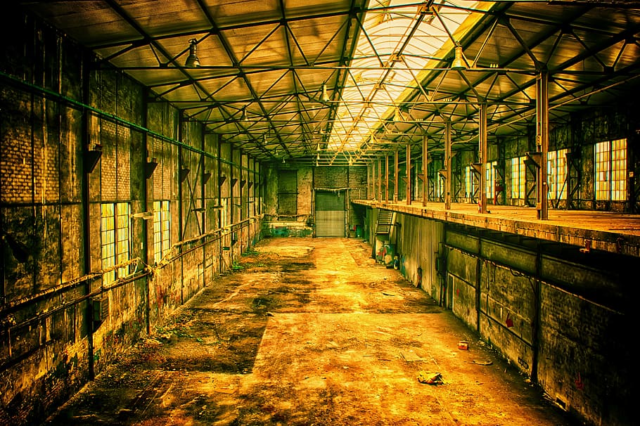 photo of brown and gray concrete building, lost places, factory, HD wallpaper