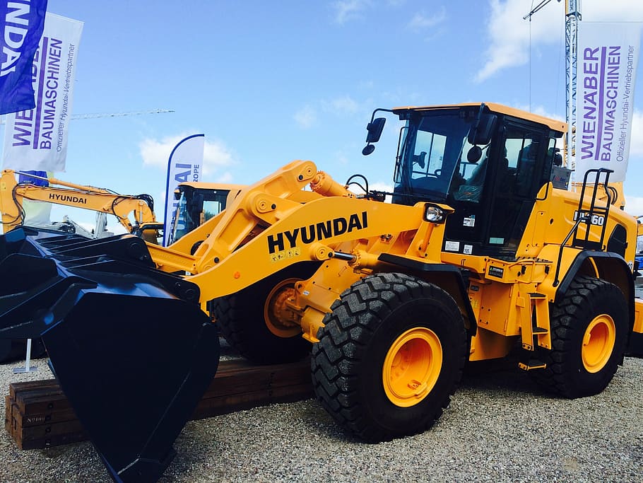 hyundai, construction machine, wheel loader, excavators, construction vehicle