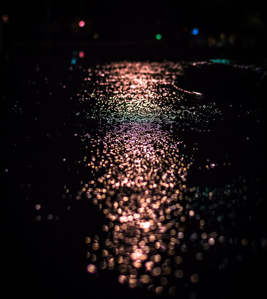 still, water, puddle, droplet, stop, motion, reflection, colors, HD wallpaper