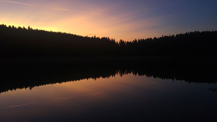 nature, reflections, lake, forest, high-loire, long exposure HD wallpaper