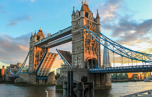 Tower Bridge, London, evening, abendstimmung, sunset, england HD wallpaper