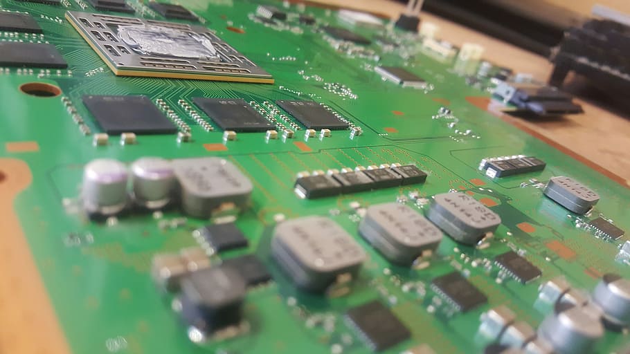 Circuit, Board, Console, Components, solder, capacitor, diode HD wallpaper