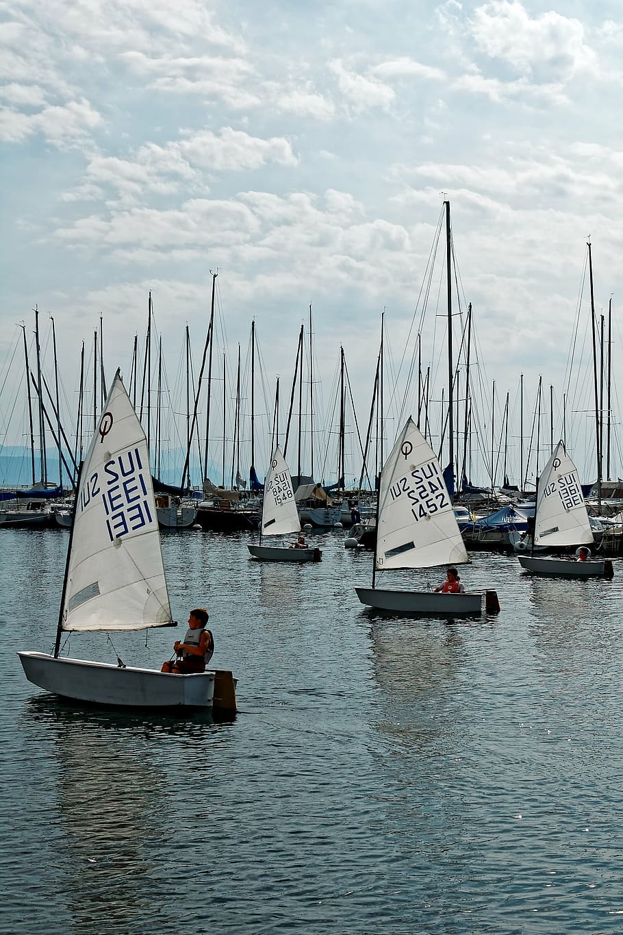 sail, boot, dinghy, water, sailing boat, lake, blue, port, ship HD wallpaper