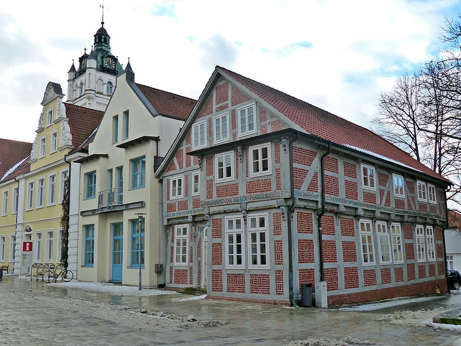 verden of all, town hall, fachwerkhaus, old house, truss, fachwerkhäuser, HD wallpaper